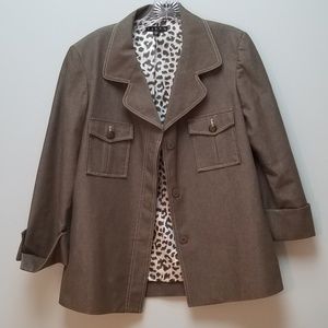 VESTI | DENIM BLAZER WITH STITCHING, SIZE 12